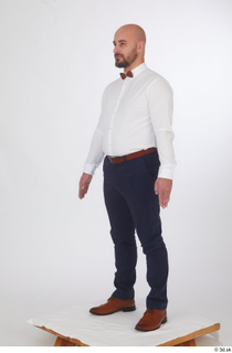  Neeo blue trousers brown oxford shoes business dressed red bow tie standing white shirt whole body 0002.jpg